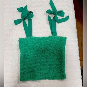 Alice and Olivia Kelly green top